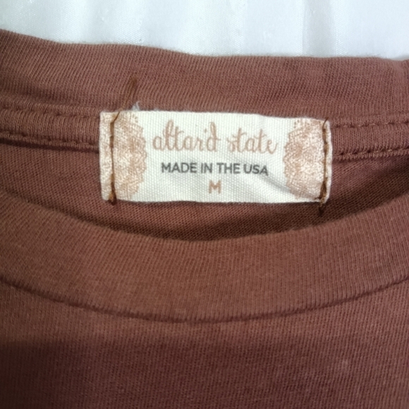ALTAR'D State Howdy Embellished Top Shirt Brown Crop Boxy Made in USA Size M - Picture 2 of 6